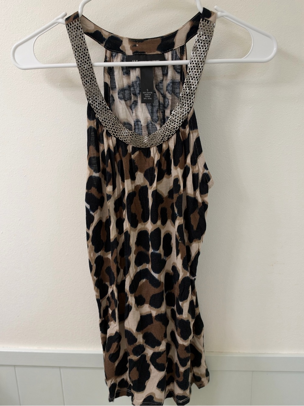 INC Leopard-Print Beaded Halter